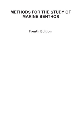 Methods for the Study of Marine Benthos, Fourth Edition