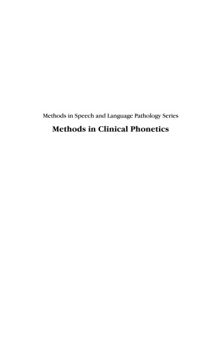 Methods in Clinical Phonetics