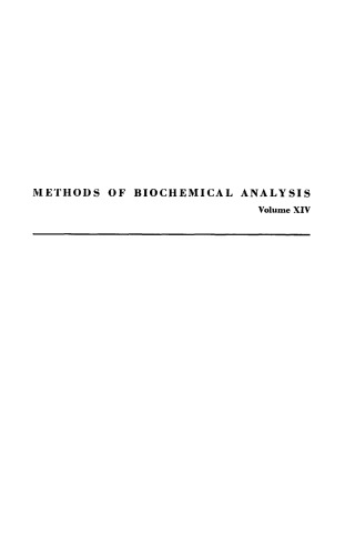 Methods of Biochemical Analysis, Volume 14