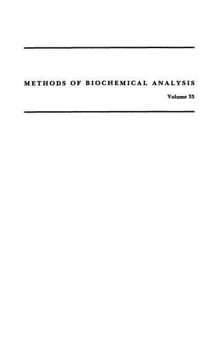 Methods of Biochemical Analysis, Volume 33