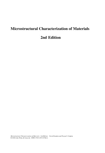 Microstructural Characterization of Materials, 2nd Edition