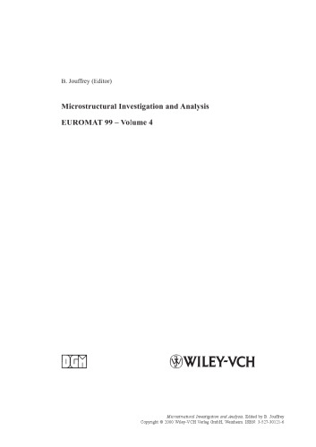 Microstructural Investigation and Analysis, Volume 4