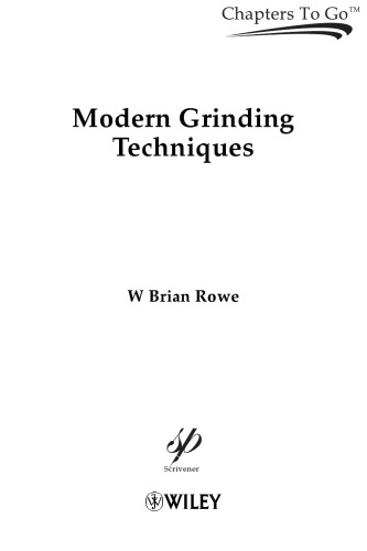 Modern Grinding Techniques