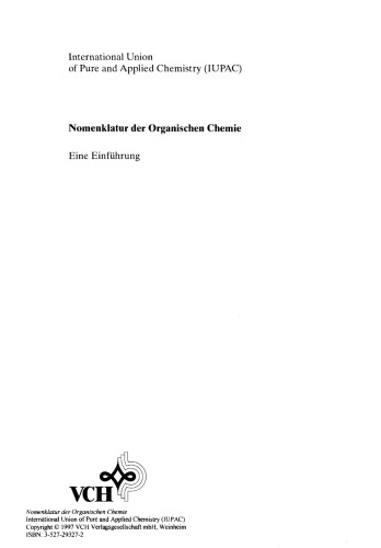 Nomenklatur der Organischen Chemie: Eine Einführung