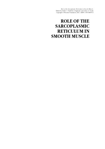 Role Of The Sarcoplasmic Reticulum In Smooth Muscle: Novartis Foundation Symposium 246