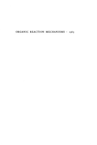 Organic Reaction Mechanisms 1965