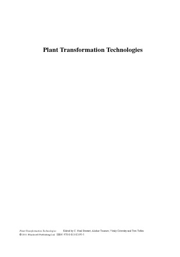 Plant Transformation Technologies