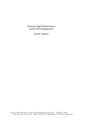 Practical High-Performance Liquid Chromatography, Fourth Edition