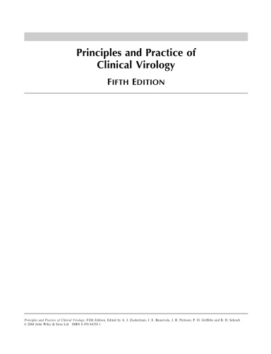 Principles and Practice of Clinical Virology, Fifth Edition