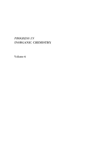 Progress in Inorganic Chemistry, Volume 6