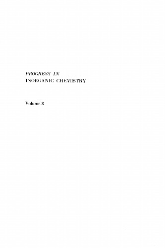 Progress in Inorganic Chemistry, Volume 8