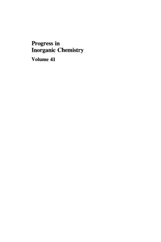 Progress in Inorganic Chemistry, Volume 41