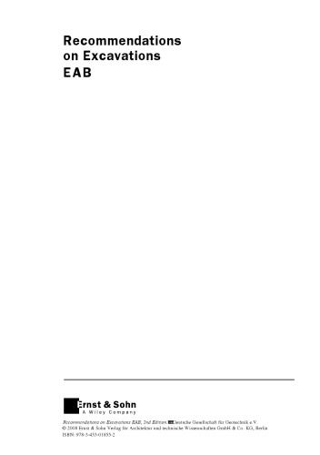 Recommendations on Excavations: EAB, Second Edition