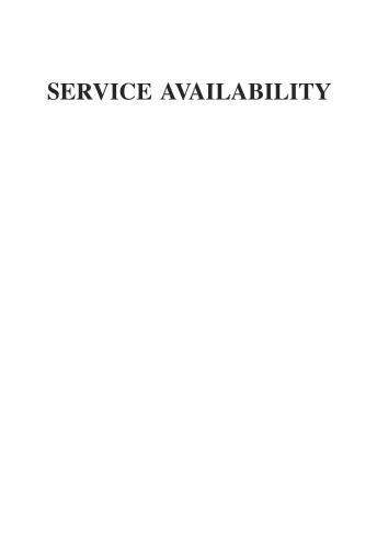 Service Availability: Principles and Practice