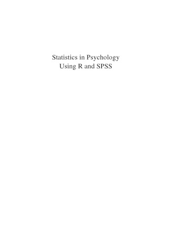 Statistics in Psychology Using R and SPSS