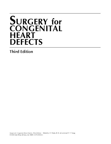 Surgery for Congenital Heart Defects, Third Edition