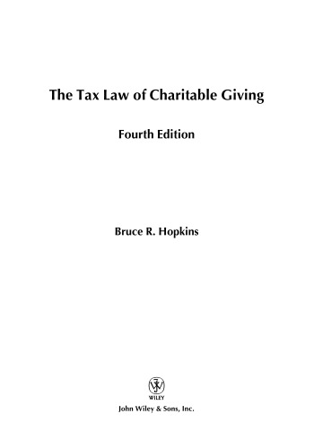 The Tax Law of Charitable Giving, Fourth Edition