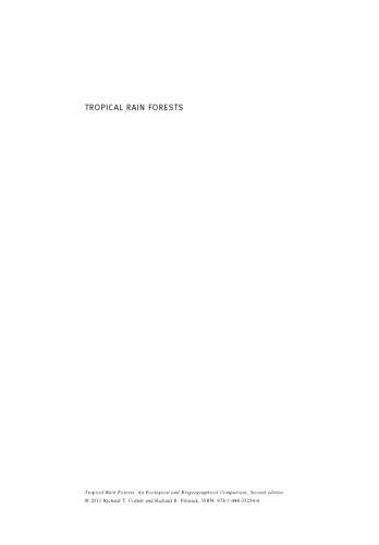 Tropical Rain Forests: An Ecological and Biogeographical Comparison, Second edition