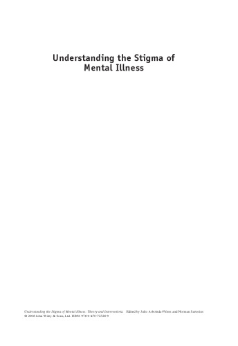 Understanding the Stigma of Mental Illness: Theory and Interventions