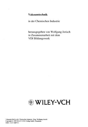 Vakuumtechnik: in der Chemischen Industrie