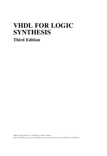 VHDL for Logic Synthesis, Third Edition