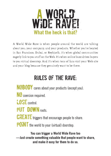 World Wide Rave: Creating triggers that get millions of people to spread your ideas and share your stories