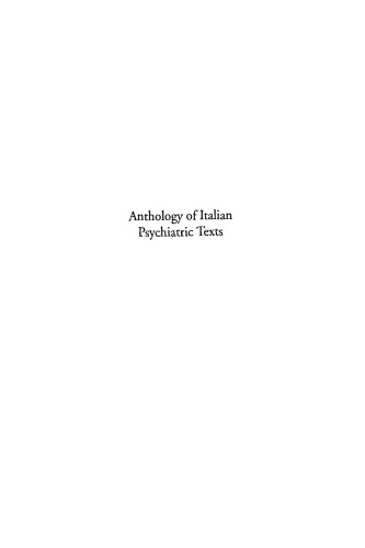 WPA Anthology of Italian Language Psychiatric Texts