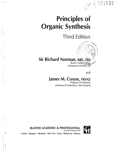 Principles of Organic Synthesis