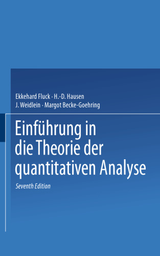 Einführung in die Theorie der quantitativen Analyse