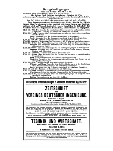 Mitteilungen über Forschungsarbeiten auf dem Gebiete des Ingenieurwesens: insbesondere aus den Laboratorien der technischen Hochschulen