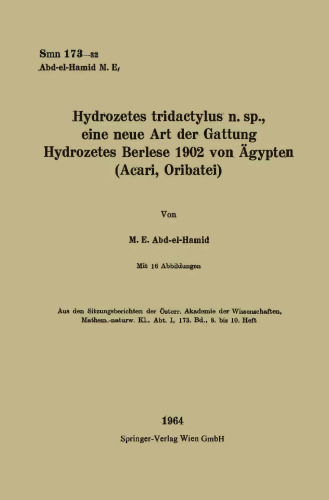 Hydrozetes tridactylus n. sp., eine neue Art der Gattung Hydrozetes Berlese 1902 von Ägypten