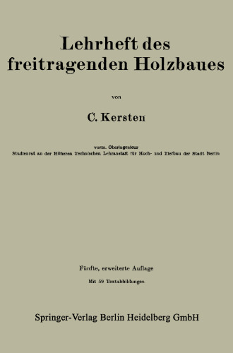 Lehrheft des freitragenden Holzbaues