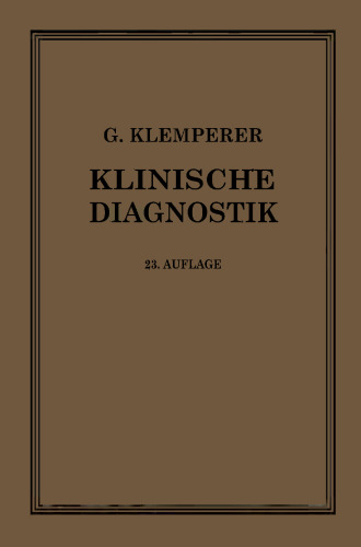 Grundriss der Klinischen Diagnostik