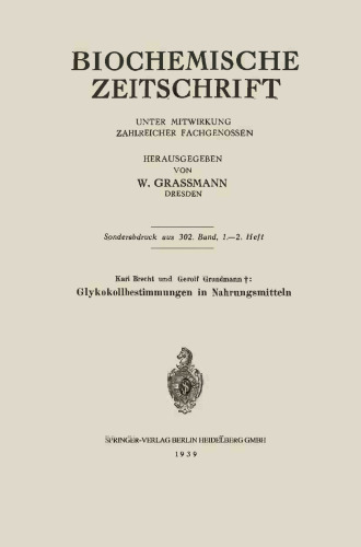 Glykokollbestimmungen in Nahrungsmitteln