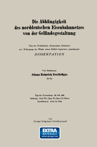 Die Abhängigkeit des norddeutschen Eisenbahnnetzes von der Geländegestaltung