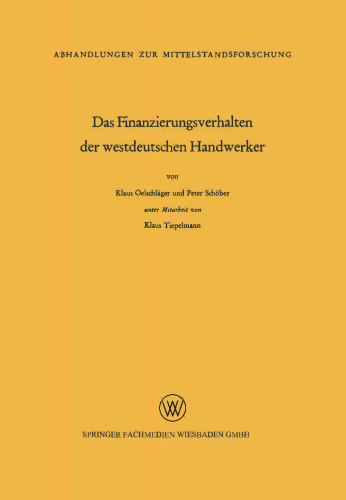 Das Finanzierungsverhalten der westdeutschen Handwerker