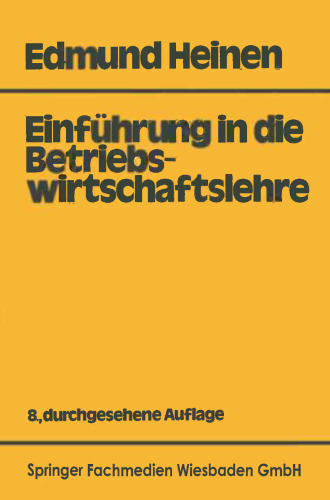 Einführung in die Betriebswirtschaftslehre