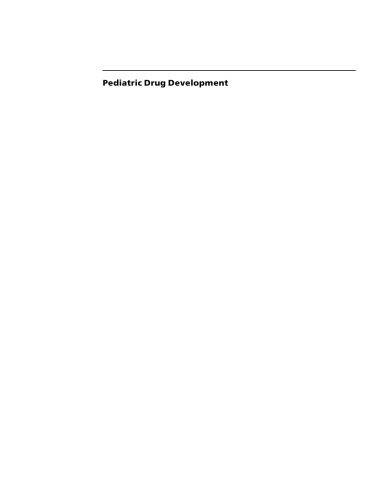 Pediatric Drug Development: Concepts and Applications