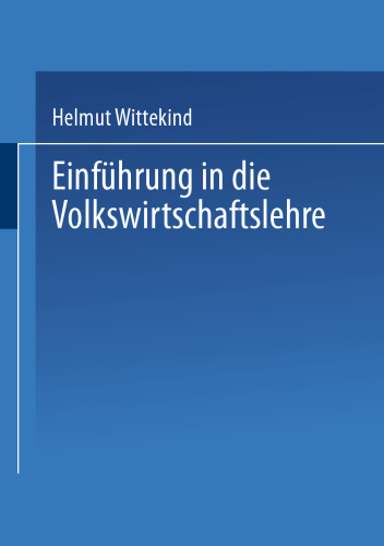 Einführung in die Volkswirtschaftslehre