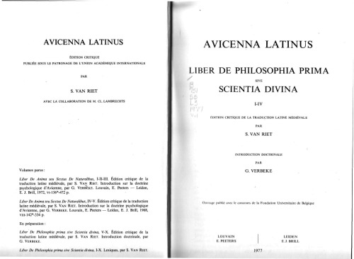 Liber de philosophia prima sive scientia divina