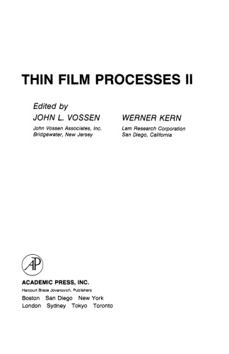 Thin Film Processes II