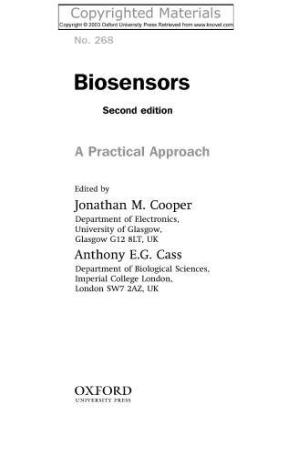 Biosensors - A Practical Approach