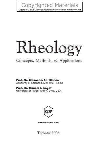 Rheology - Concepts, Methods, & Applications