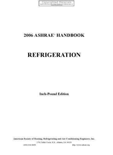 2006 ASHRAE Handbook - Refrigeration (I-P Edition)