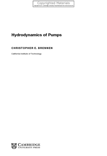 Hydrodynamics of Pumps