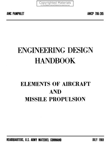 Engineering Design Handbook - Elements of Aircraft and Missile Propulsion: