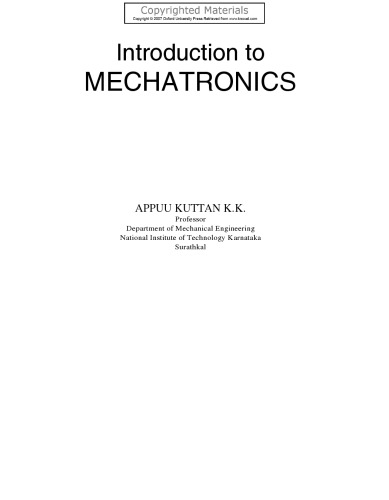 Introduction to Mechatronics