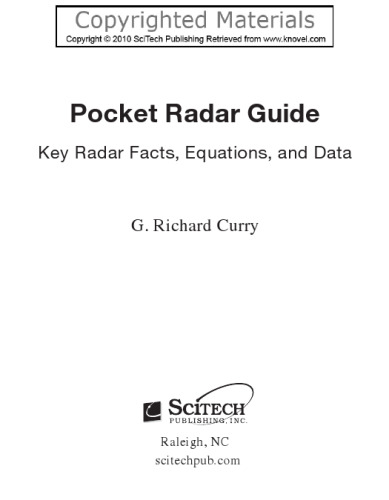 Pocket Radar Guide - Key Radar Facts, Equations, and Data