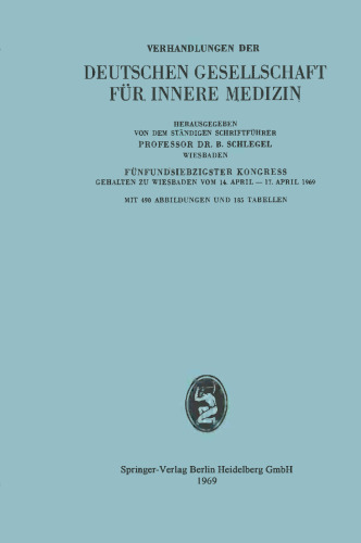 FÜnfundsiebzigster Kongress: Gehalten zu Wiesbaden vom 14. April – 17. April 1969