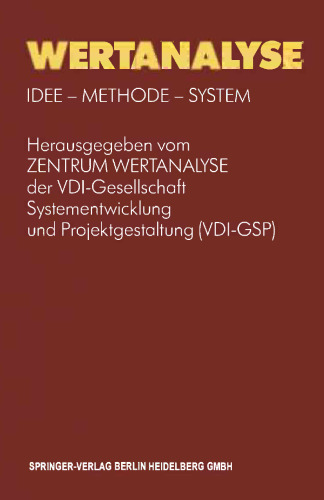 Wertanalyse: Idee — Methode — System